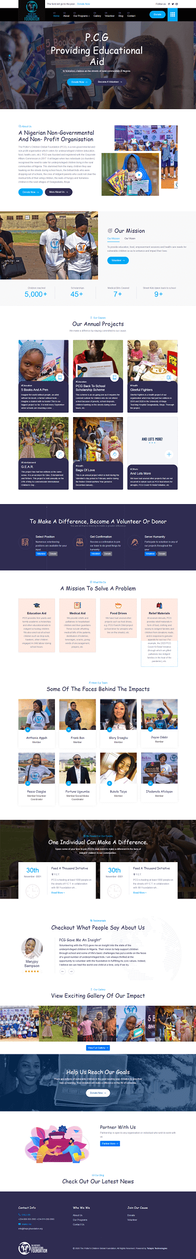 The PCG Foundation - Our Client's Website